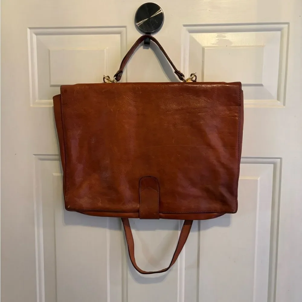 Vintage Parri’s Firenze Tan Leather Women's Laptop Bag